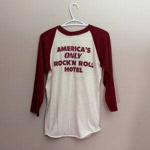 Vintage Backstage Pass Rock’n Roll Hotel Raglan Tee 1980